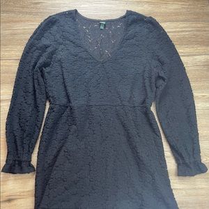 Wild Fable Women's Long Sleeve Brushed Lace Sheer Dress - 
Sz: Black color XXL